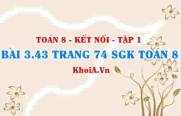 Bài 3.44 trang 74 SGK Toán 8 tập 1 Kết nối tri thức